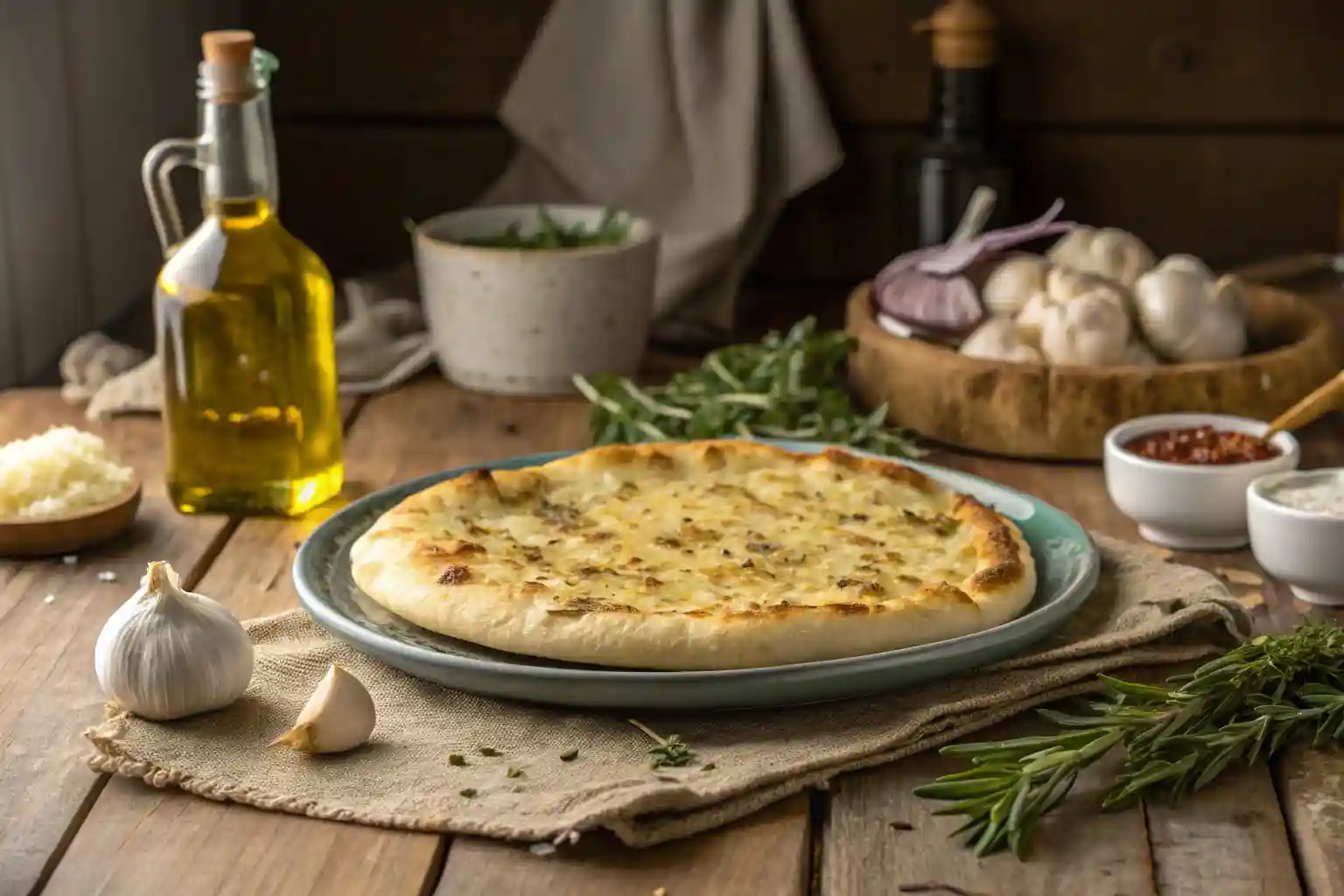 Knoblauch-Fladenbroten