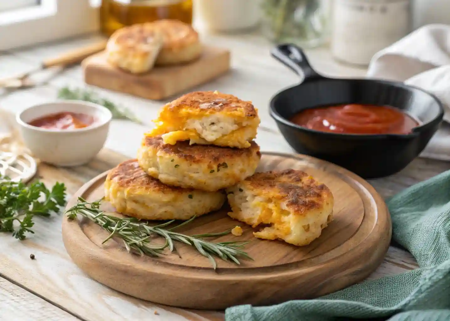 Crispy Krabben-Rangoon-Frühlingsrollen served on a white plate with a side of sweet chili dipping sauce.